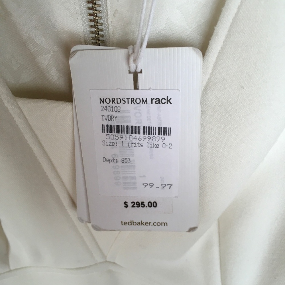 NWT Ted Baker Fitted White Dress - Picture 5 of 6